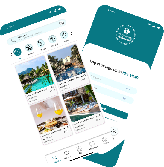 Skymmd- Best Hotel Booking app Portfolio Image